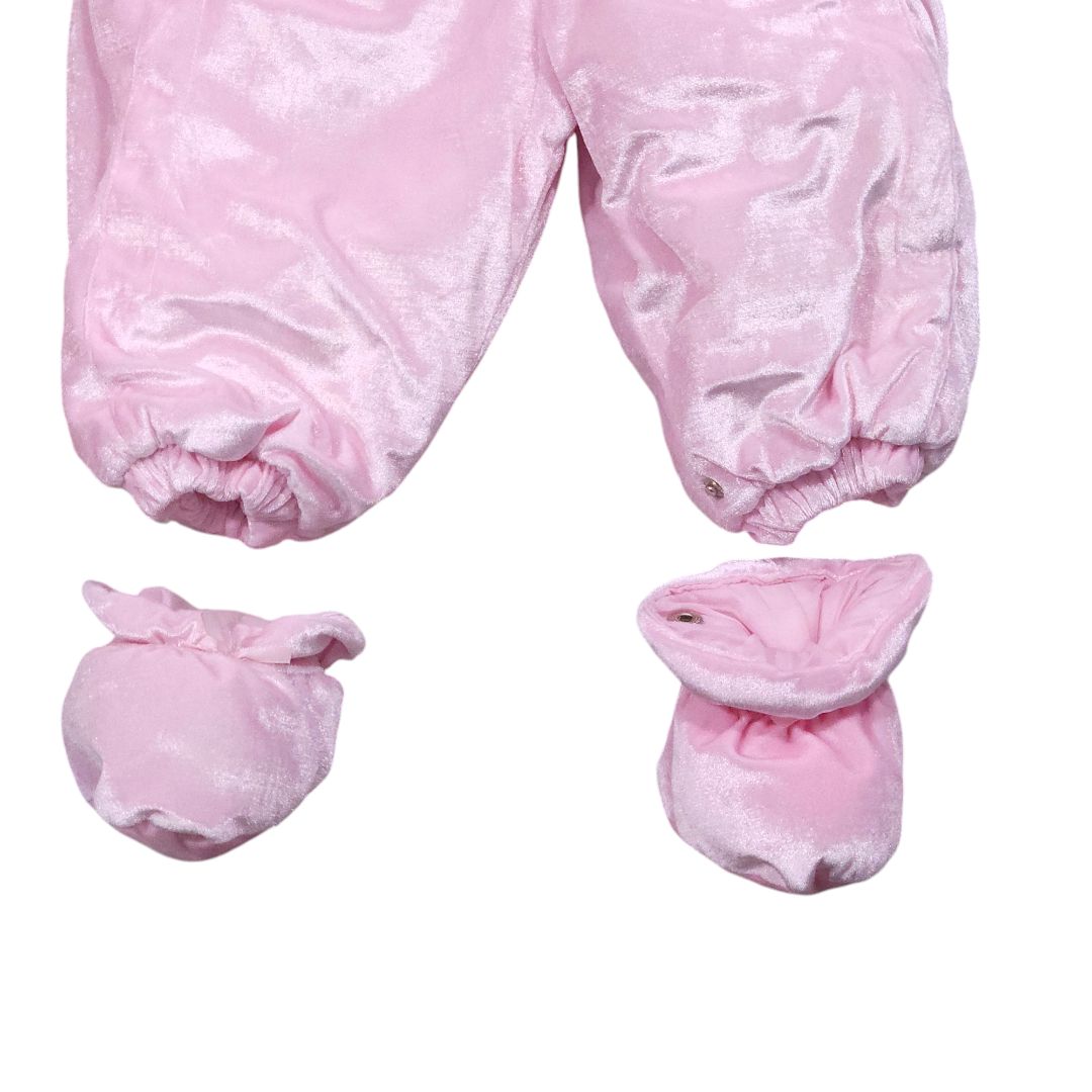 Little Impressions - Pink Vintage Fleece lined Bunting Suit, 12m