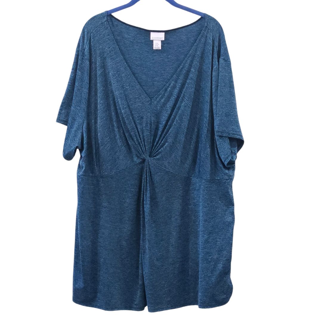 Motherhood Maternity - Blue Short Sleeve Tunic Top, 3XLarge