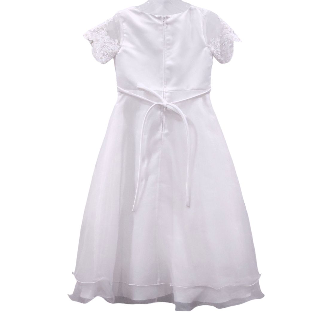 Rare Editions - White 2 Piece Christening Dress and Headpiece Veil, 7