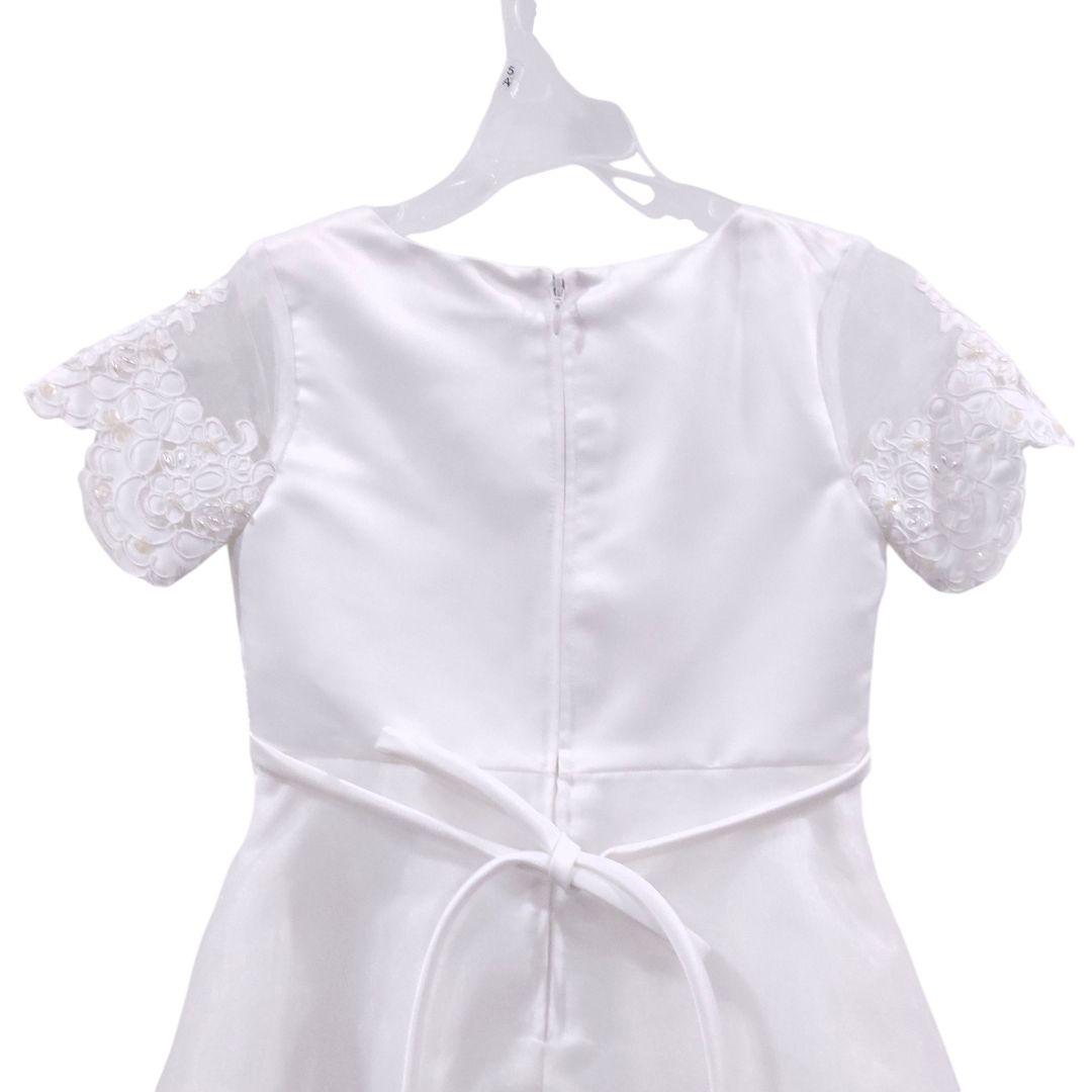 Rare Editions - White 2 Piece Christening Dress and Headpiece Veil, 7