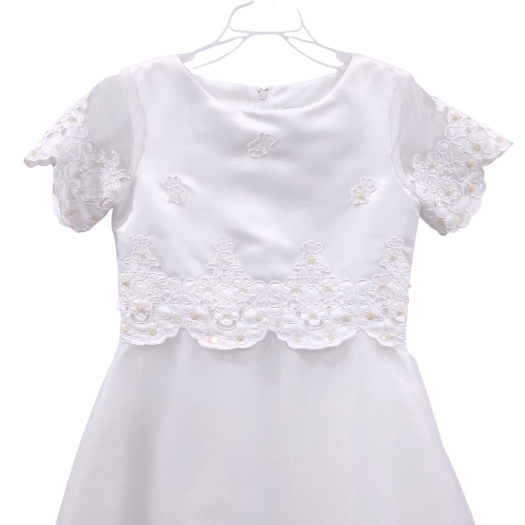 Rare Editions - White 2 Piece Christening Dress and Headpiece Veil, 7