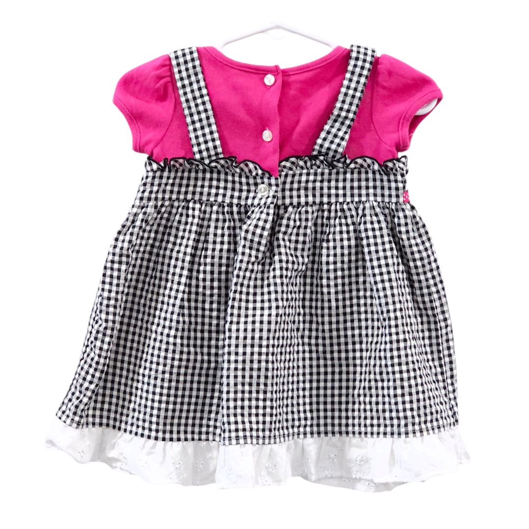 Youngland - Pink Shepherd Check Butterflies Dress, 18 m