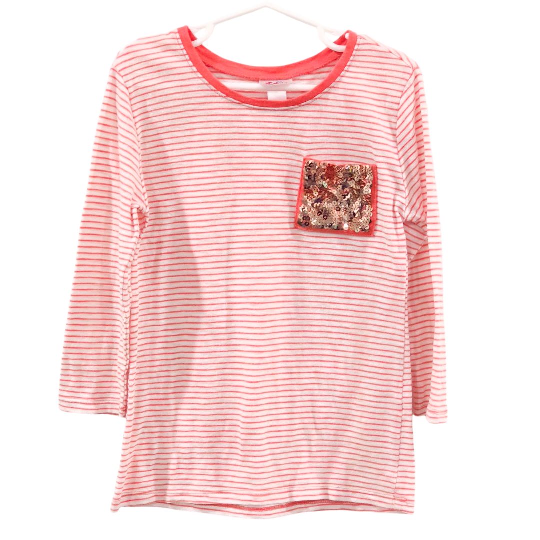 Justice - Pink Striped T-Shirt, 6