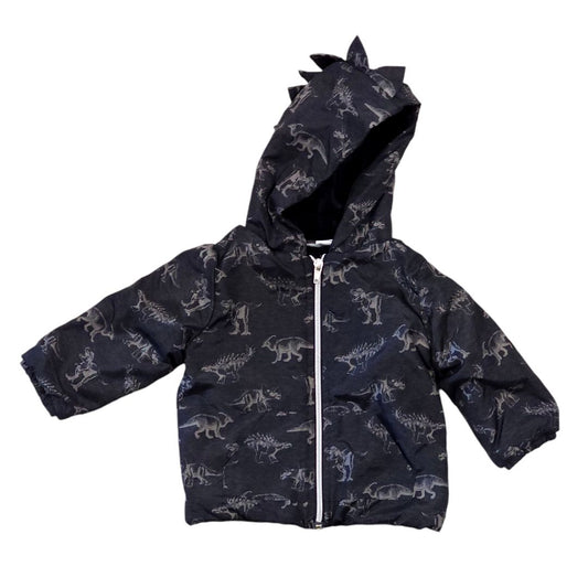 Mick Mack - Black Dinosaur Winter Jacket, Boy Size 12 m