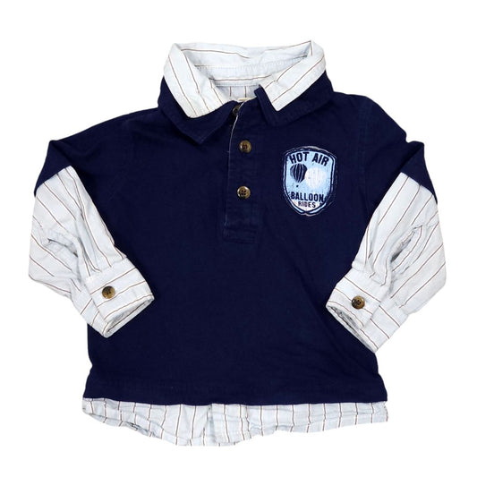 Cherokee - Blue Polo Layered Shirt, Boy Size 12 m