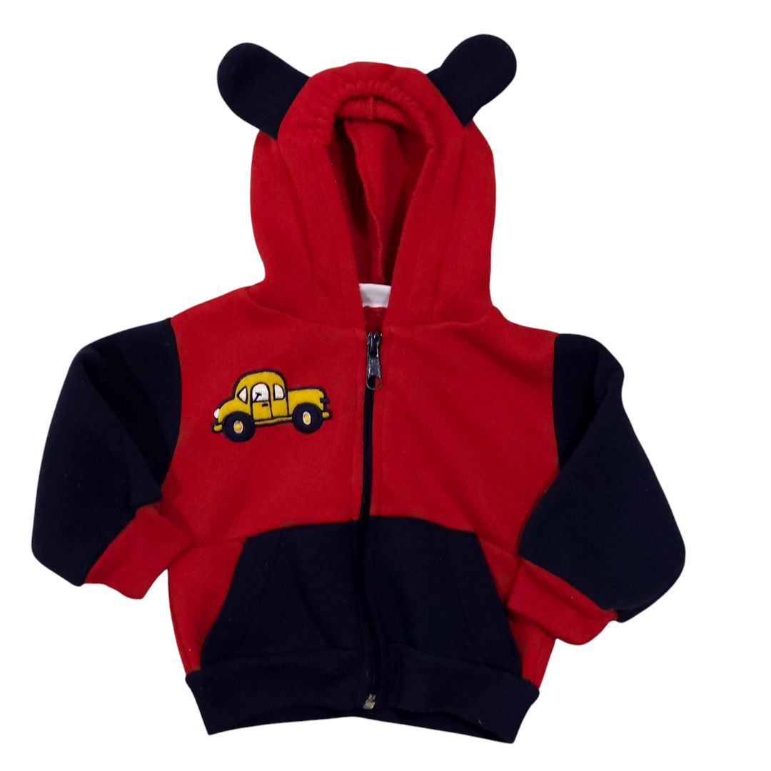 tricycle - Red Hooded Zip-up Jacket, Boy Size 6-9 m