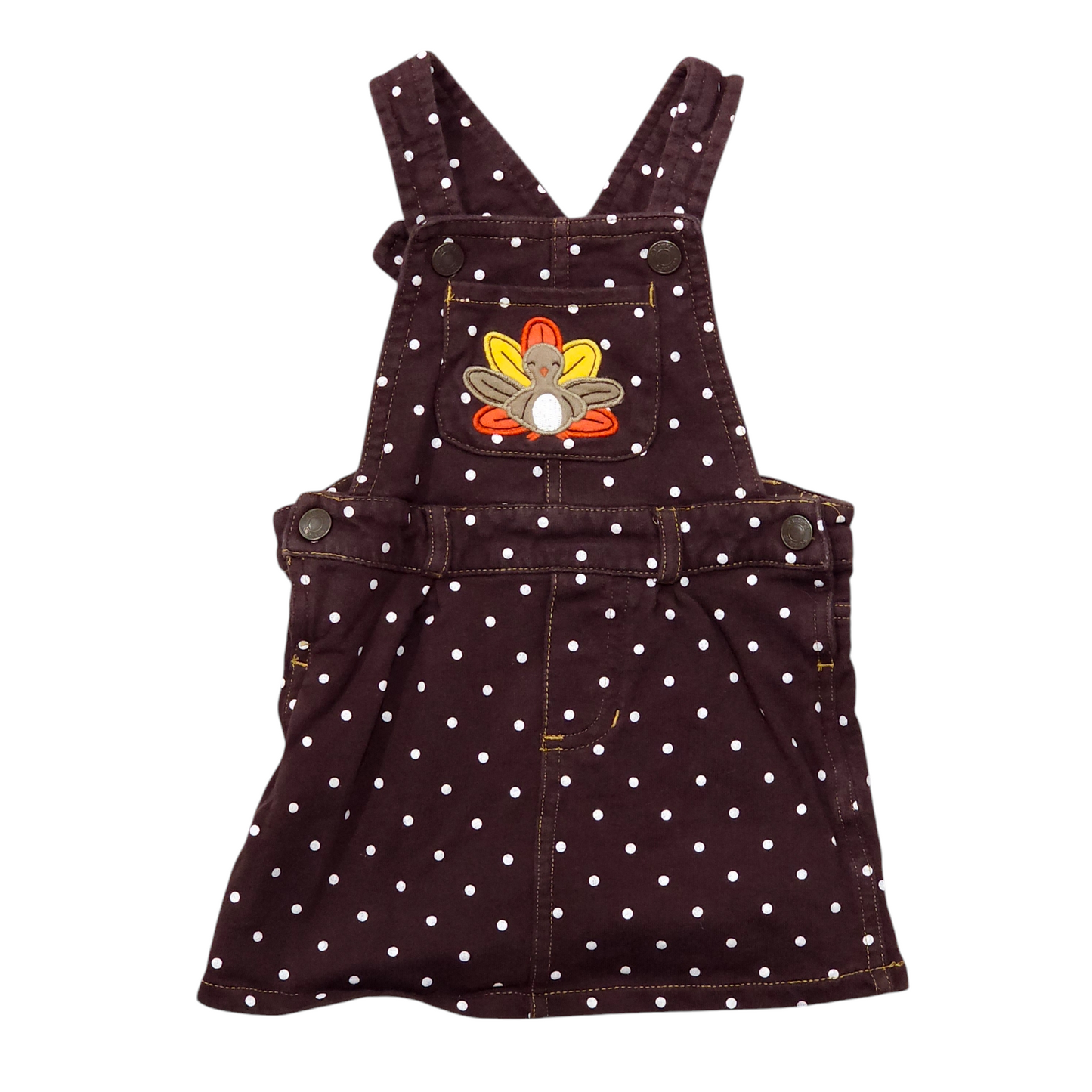 Carter's Brown Polka Dot Thanksgiving Turkey Jumper, Size 12m