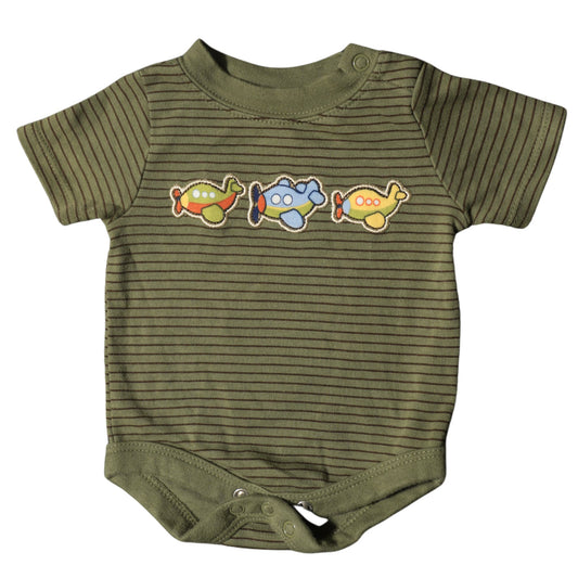 Baby Garanimals - Green with stripes - Airplane onesie - Boy Newborn