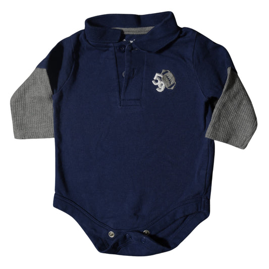 Baby Garanimals - Blue and Gray - Football and 59 embroidered Polo onesie - Boy 0-3M