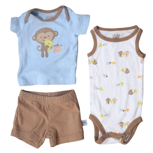 Baby Child of mine by Carter's - Monkey and frog 3 pcs set - Auntie's little guy - Boy Newborn