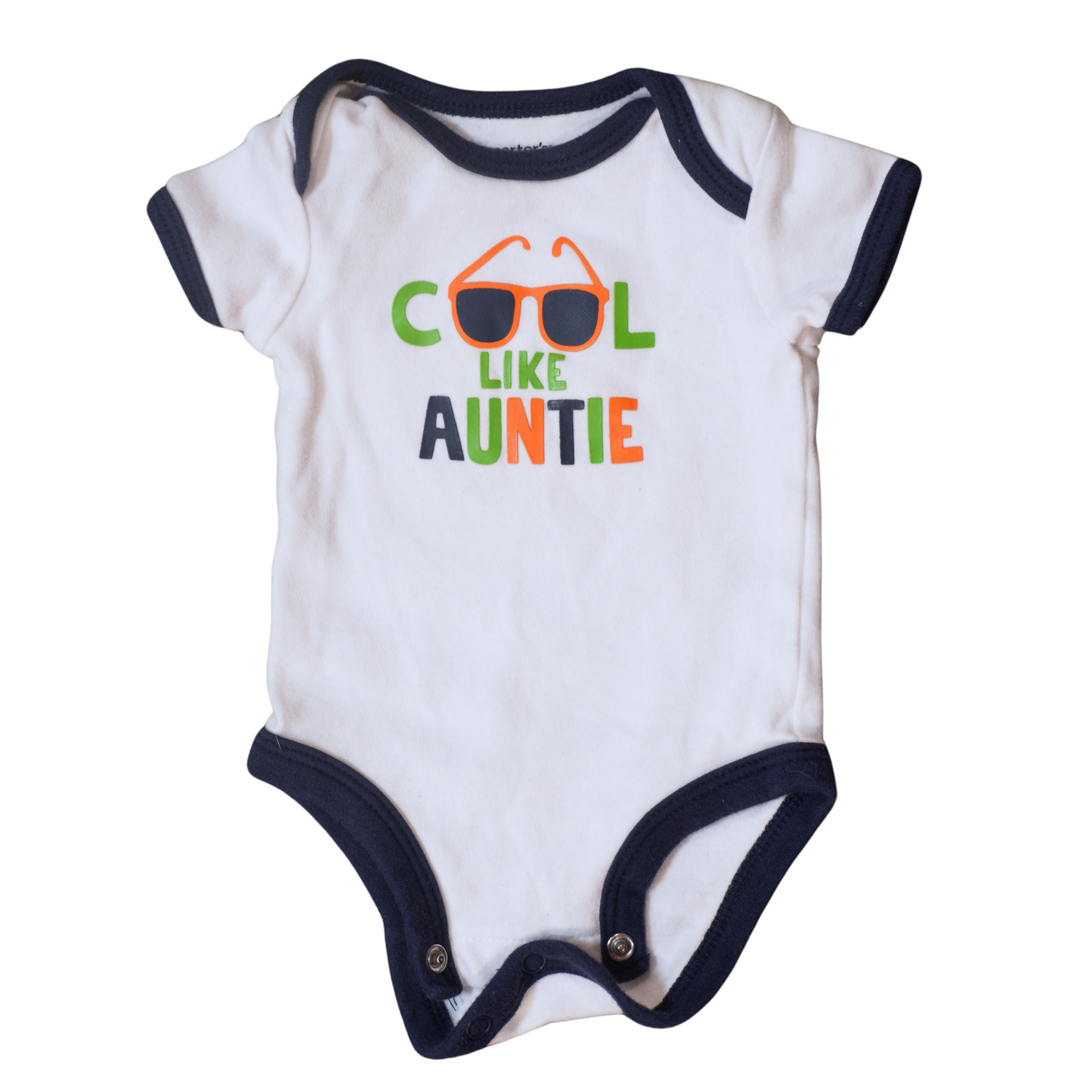 Baby Carter's - White with Blue Bodysuit - Cool like Auntie - Boy Newborn