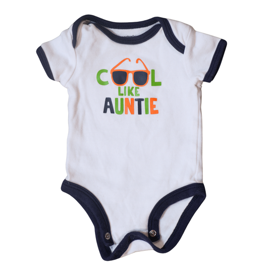 Baby Carter's - White with Blue Bodysuit - Cool like Auntie - Boy Newborn