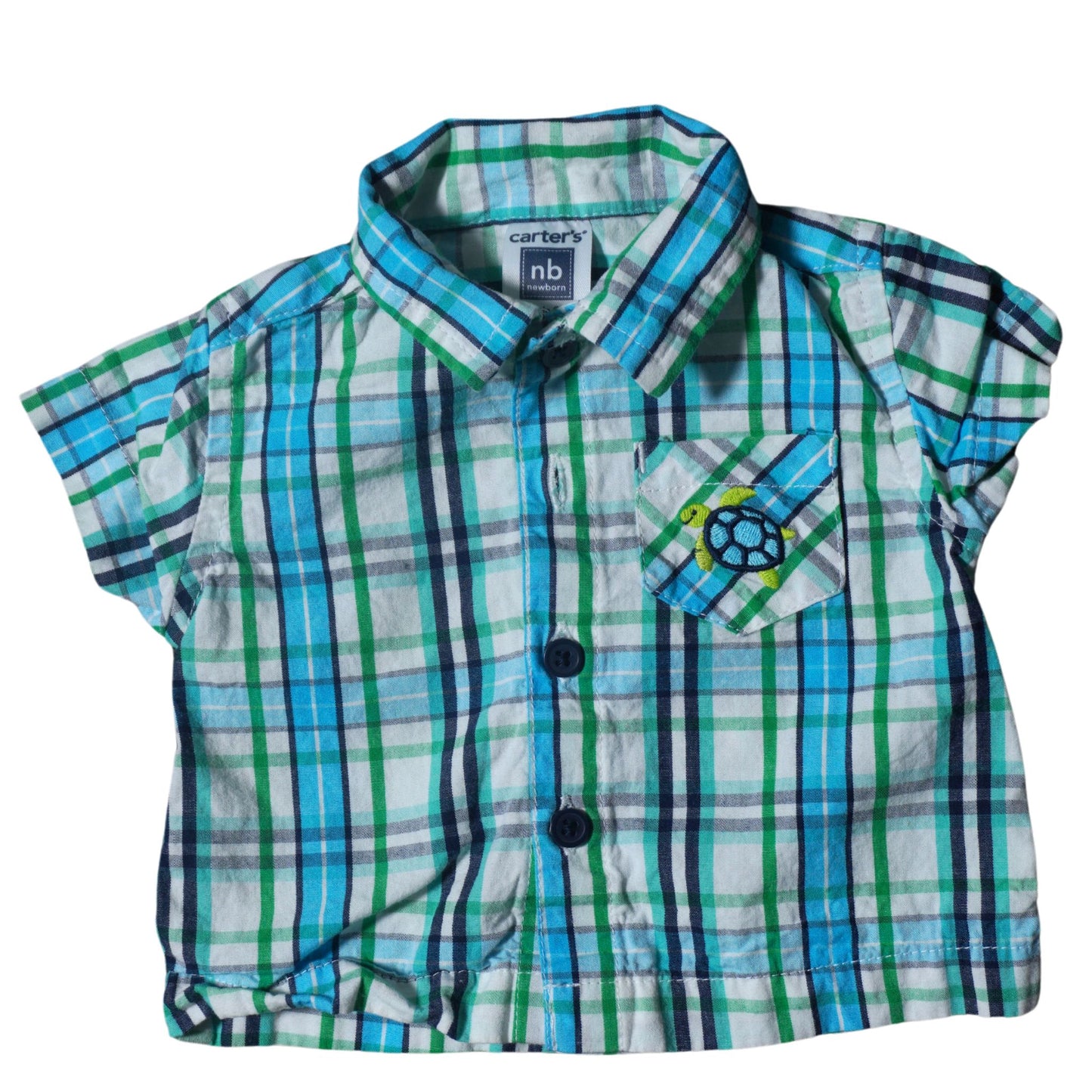 Baby Carter's - Blue and Green Plaid Shirt - Boy Newborn