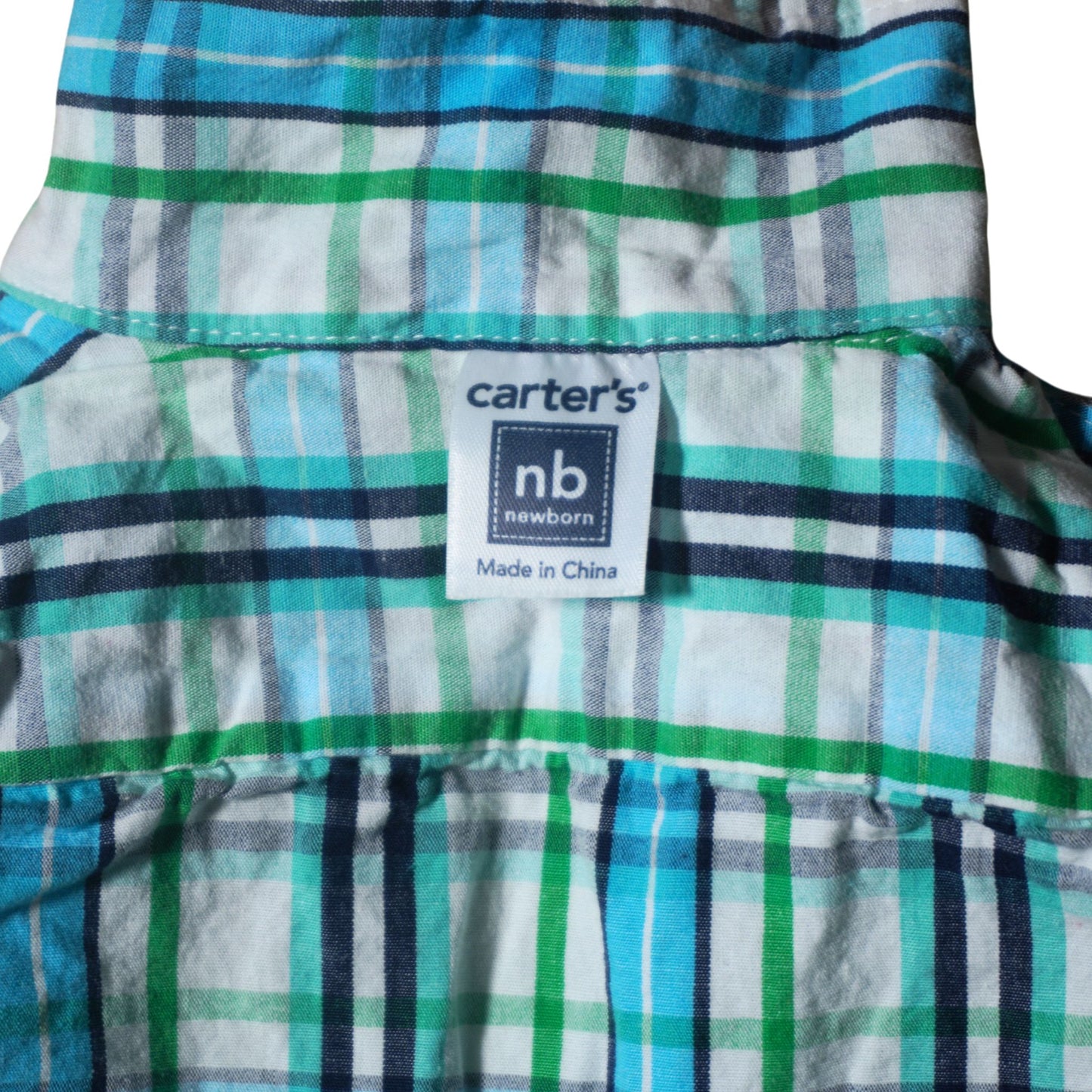 Camisa a cuadros azul y verde de Baby Carter's para recién nacidos