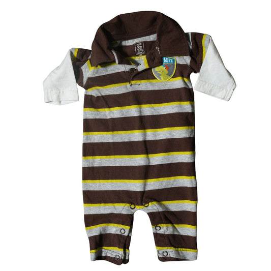 Baby Just one You made by Carter's - Brown Stripes Romper - Boy  Newborn