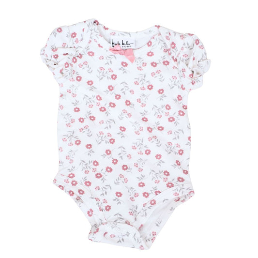 Nicole Miller - Body blanco con estampado floral, talla 3-6 m