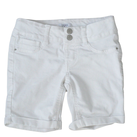 Crown & Ivy Kids - White Bermuda Shorts - Girls 8