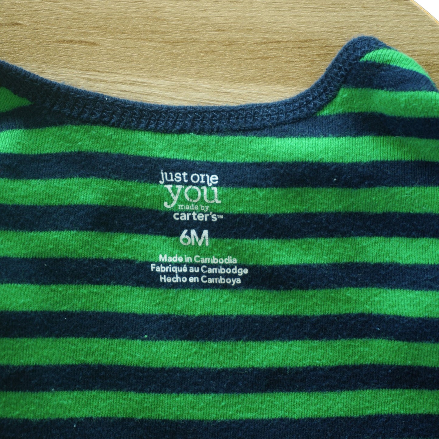 Baby Just one you by Carter's - Blue and Green Stripes Bodysuit - Boy 6m