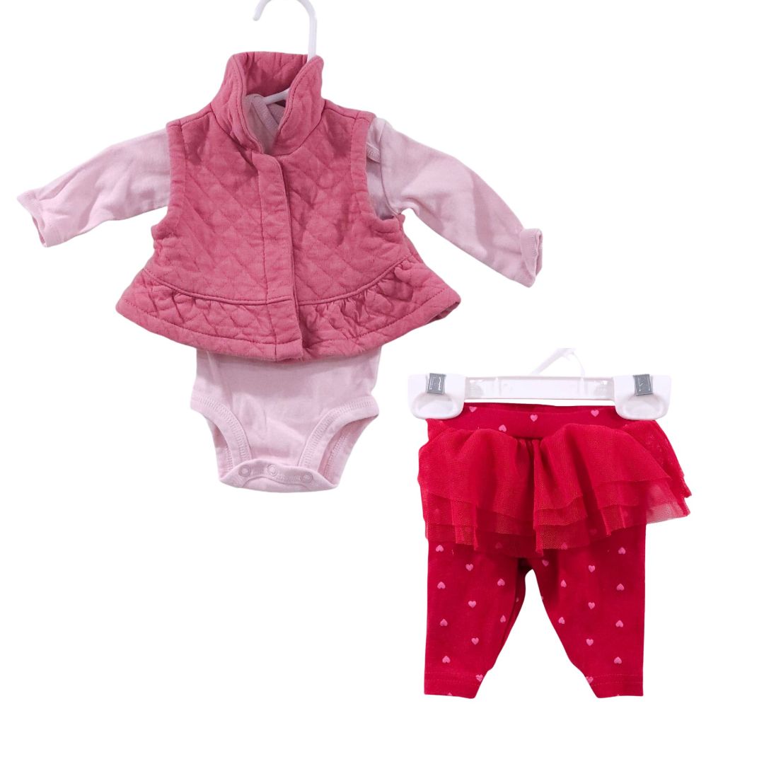 Carter's - Pink "Stole Your Heart" Long Sleeve and Pant Set, Newborn