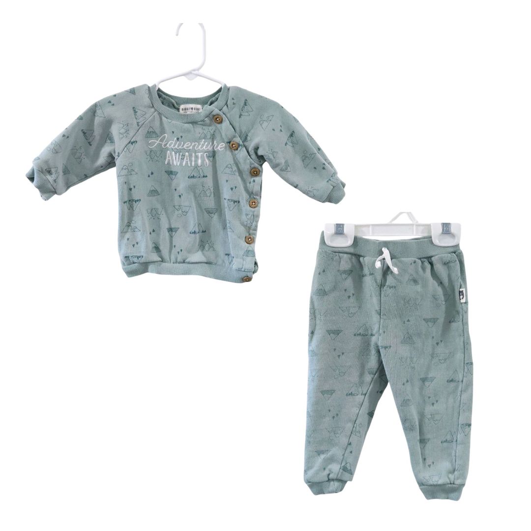 Rabbit and Bear - Blue "Adventure Awaits" Sweater and Jogger Pants Set, 18 m