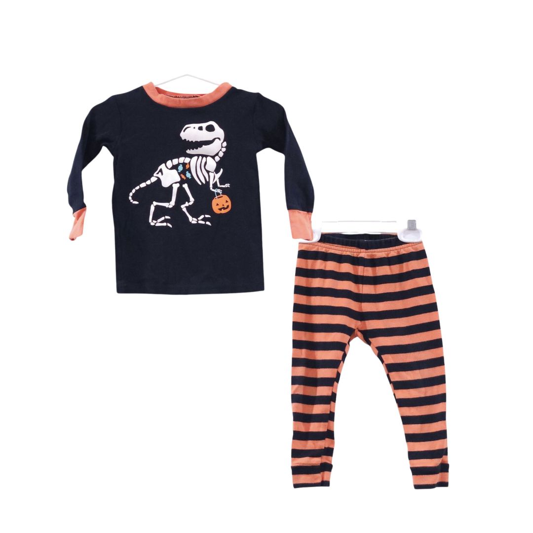 Carter's - Black and Orange Halloween T-rex Pajama, 12 m