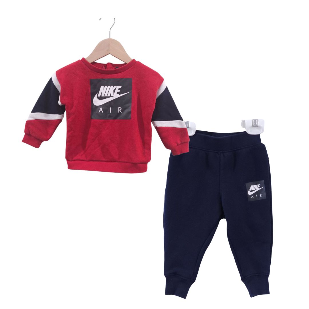 Nike - Red and Black Sweatshirts and Jogger Pants, 12 m