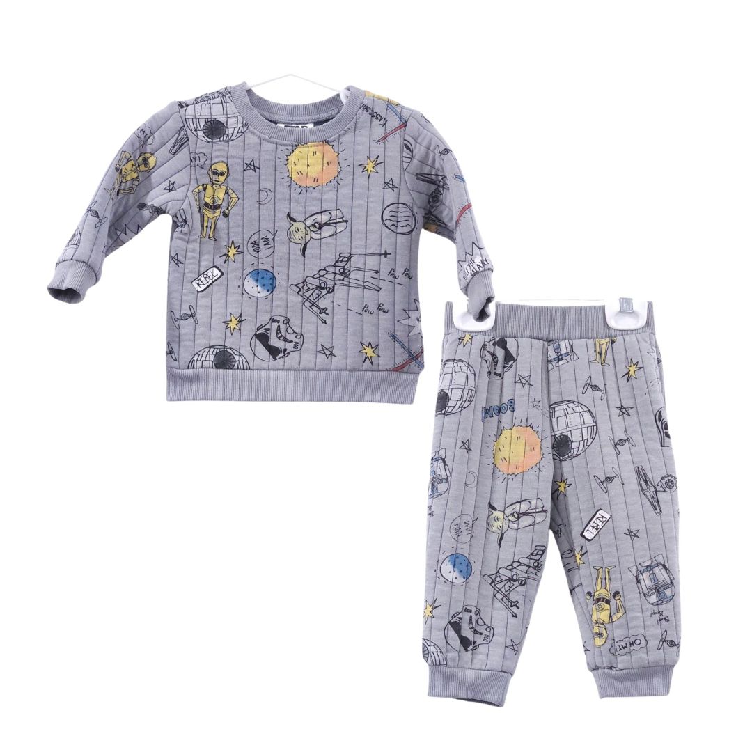 Star Wars - Gray Star Wars Quilted Sweatshirt and Pants Set, 12 m