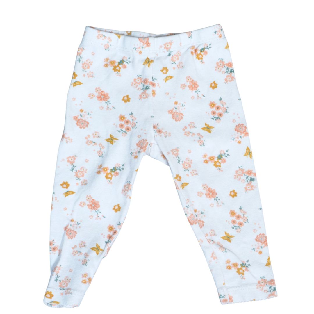 Baby White Carter's Floral Pants, 9 m