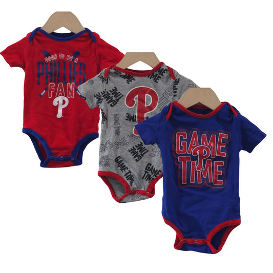 3 Pack MLB Philadelphia Phillies Boys' Bodysuit, 12m