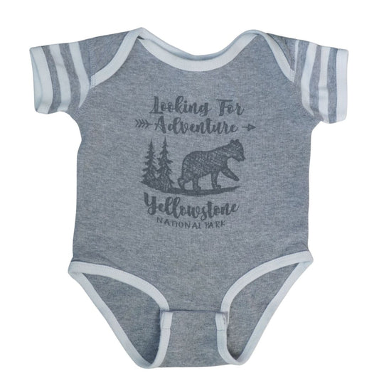 Baby Gray Rabbit Skins Yellowstone National Park Bodysuit, 12 m