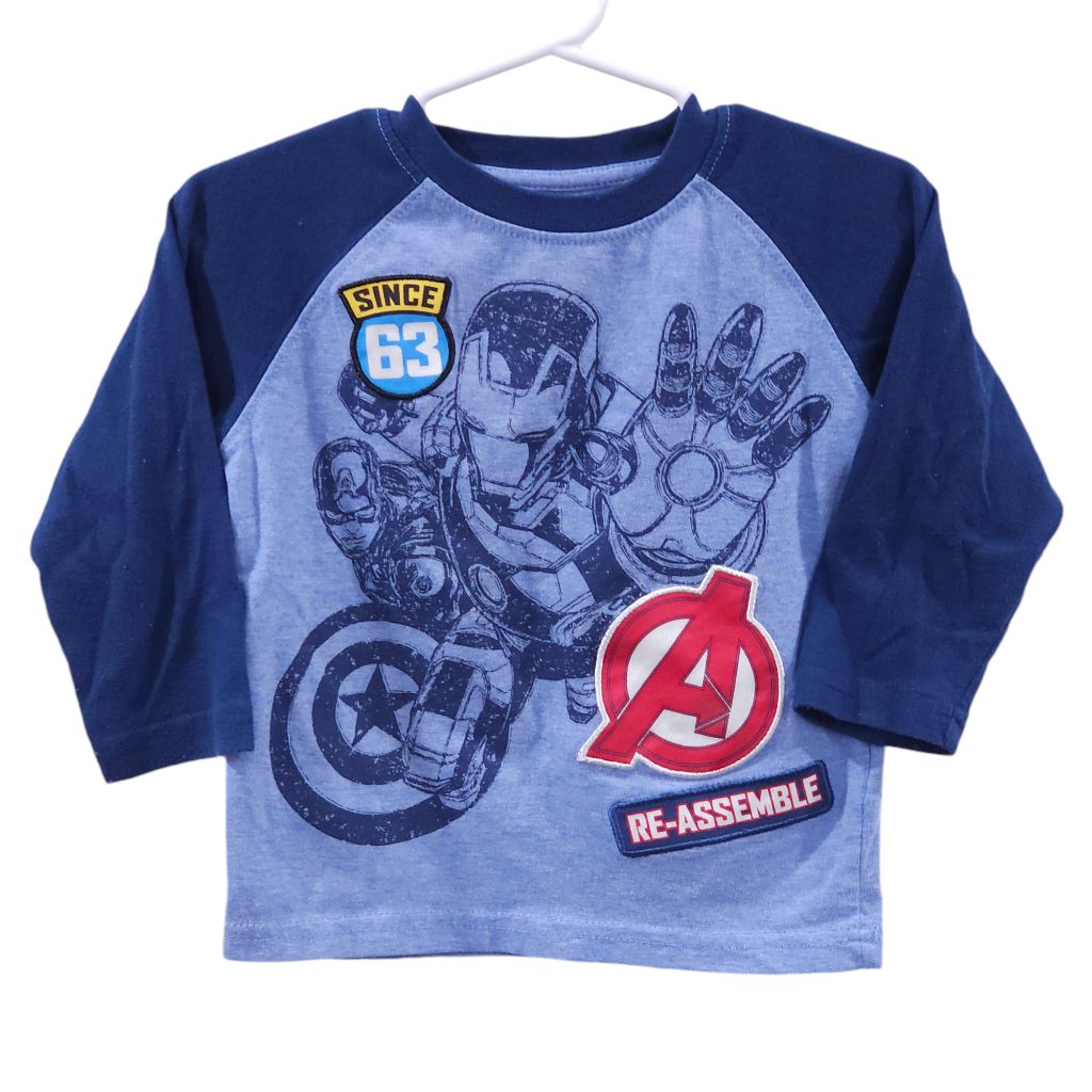 Marvel - Camiseta de manga larga Iron Man azul, 18 m